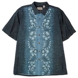 CAMPIA Mens Tropical Panel Print Short Sleeve Shirt