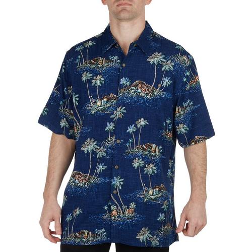 Mens Cocktail Island Short Sleeve Button Up Shirt
