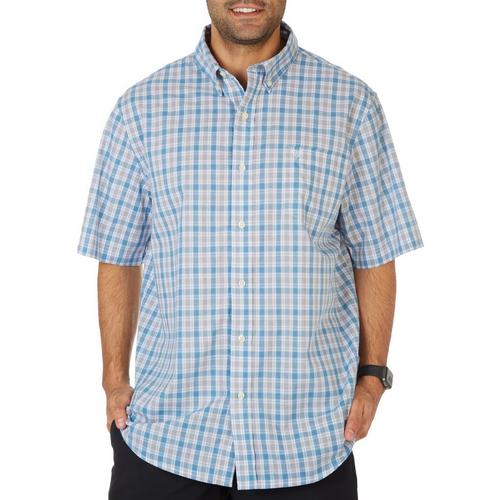 Chaps Mens Stripe Pattern Short Sleeve Shirt
