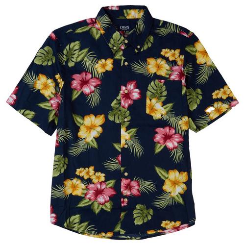 Chaps Mens Tropical Short Sleeve Pocket Shirt
