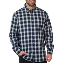 Chaps Mens American Navy  Woven Button-Up Long Sleeve Shirt