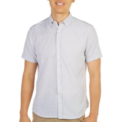 International Report Mens Anchor Print Button-Up Shirt