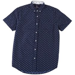 International Report Mens Anchor Print Button-Up Shirt