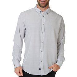 Mens Button Down Square Print Long Sleeve Shirt