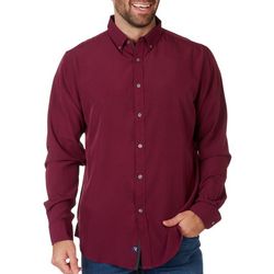 Mens Button Down Circle Print Long Sleeve Shirt