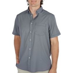 Mens 4-Way Stretch Geometric Short Sleeve Shirt