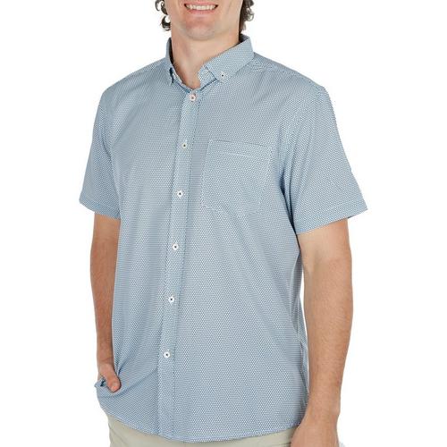 Mens Geometric 4-Way Stretch Short Sleeve Shirt