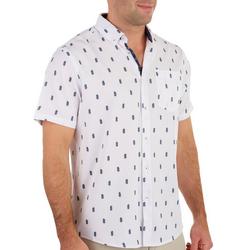 Mens Pineapple Stretch Button-Up Shirt