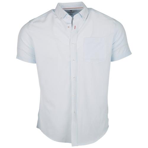Mens Repeat Diagonal Four Way Stretch Button Down