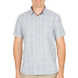 Mens Micro Touch Printed Button-Up Shirt