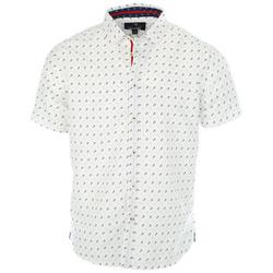 Mens Micro Touch Mini Anchors Printed Button-Up Shirt
