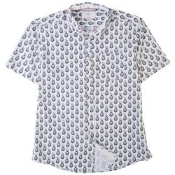Mens Pineapple Print Button-Up Shirt