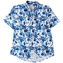 International Report Mens Floral Slim Fit Button-Up Shirt
