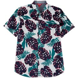Unionbay Mens Boardwalk Tropical Poplin Button Down Shirt