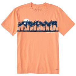 Life Is Good Mens Palm Sea Stripe Short Sleeve T-Shirt