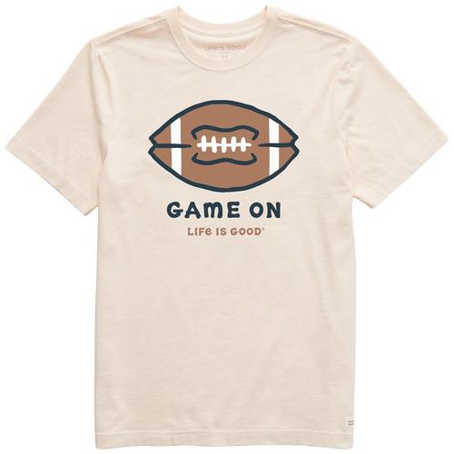 Life Is Good Mens Game on Football T-Shirt