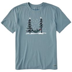 Life Is Good Mens Peace Out Snow Hammock Crusher T-Shirt