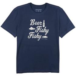 Mens Beer Fishy Fish Graphic T-Shirt