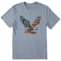 Life Is Good Mens Americana Eagle Flag T-Shirt