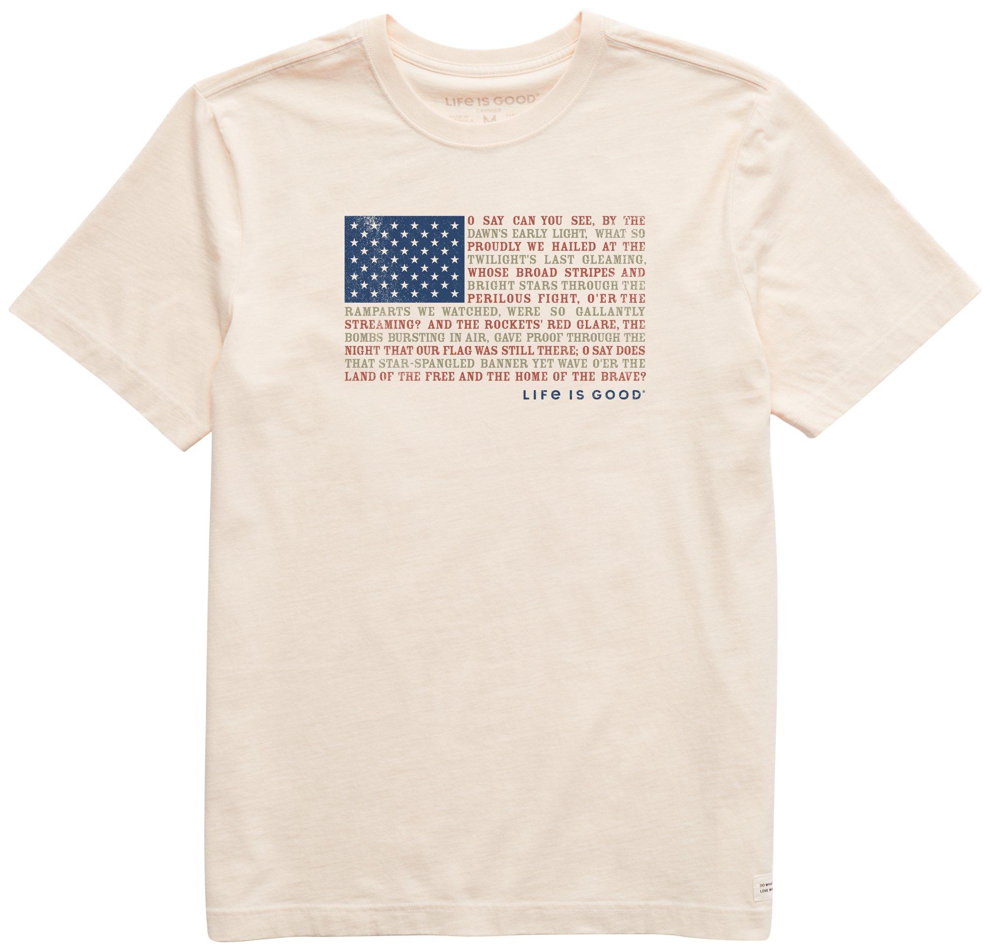 Life Is Good Mens Americana Anthem Flag T-Shirt