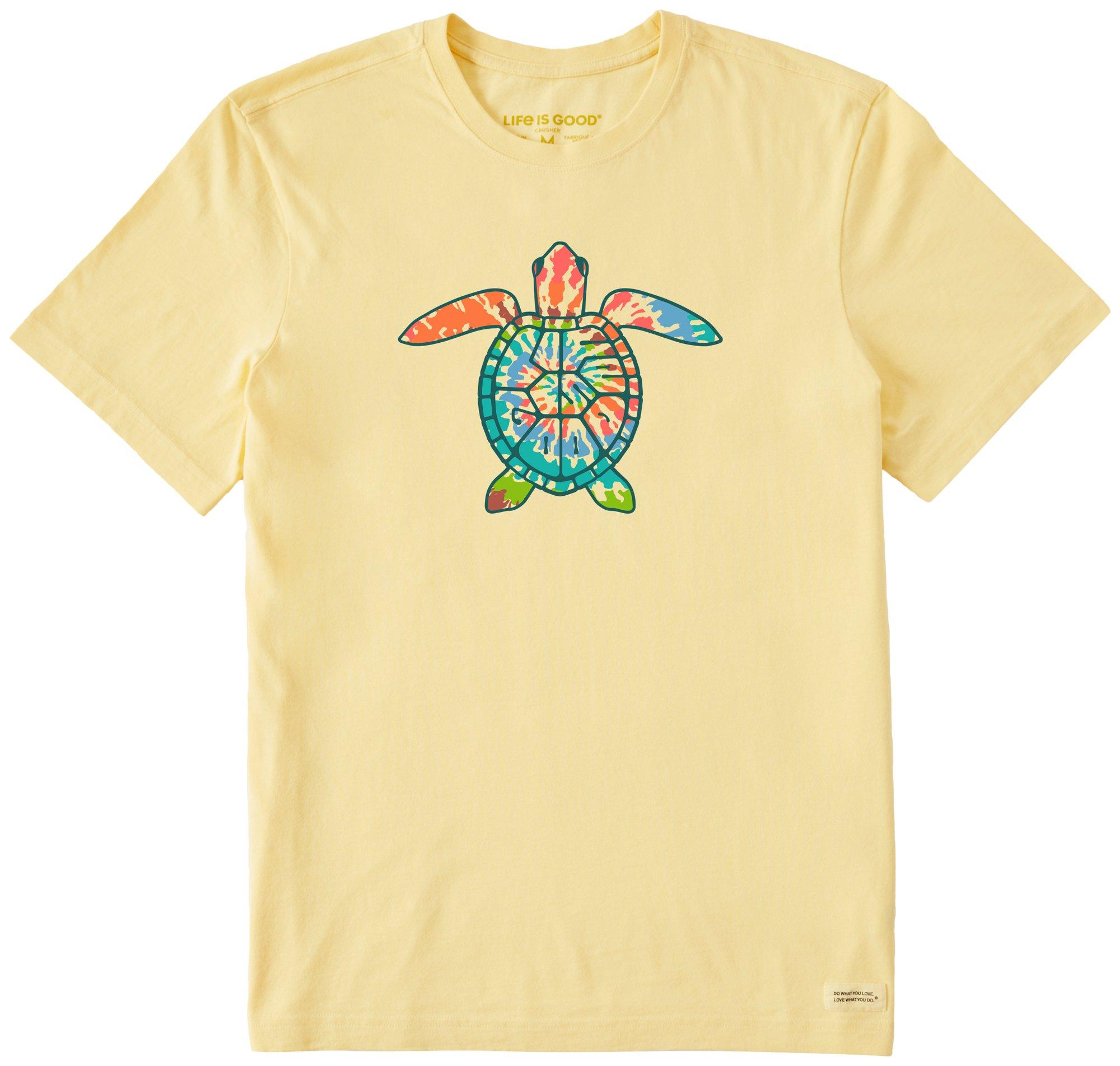 Mens Tie-Dye Turtle Shell Graphic T-Shirt