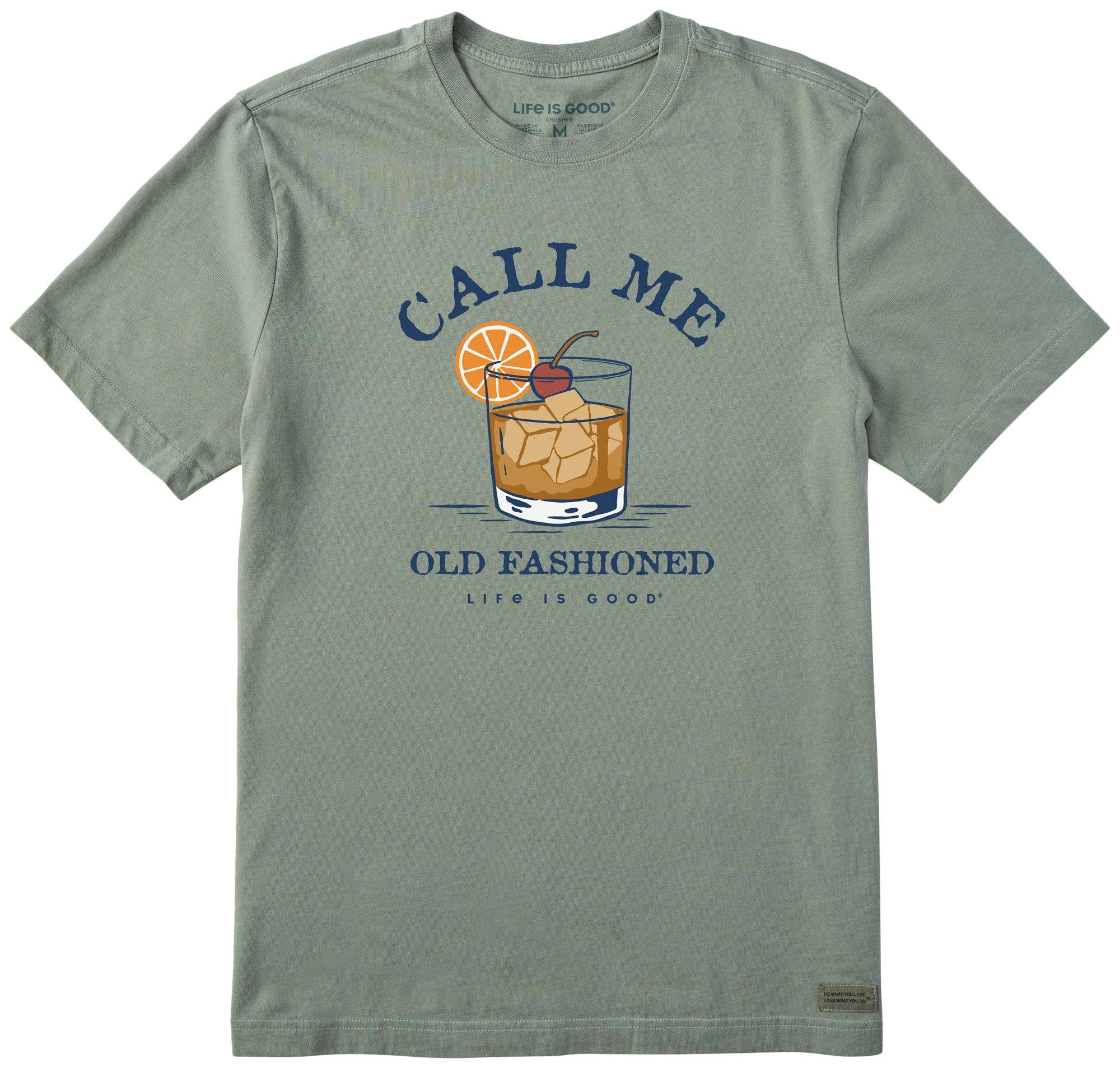 Life Is Good Mens Call Me Old Fashioned Graphic T-Shirt
