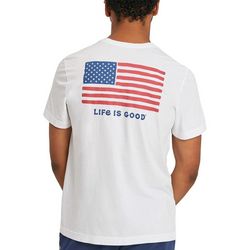 Life Is Good Mens Big American Flag Short Sleeve Tee
