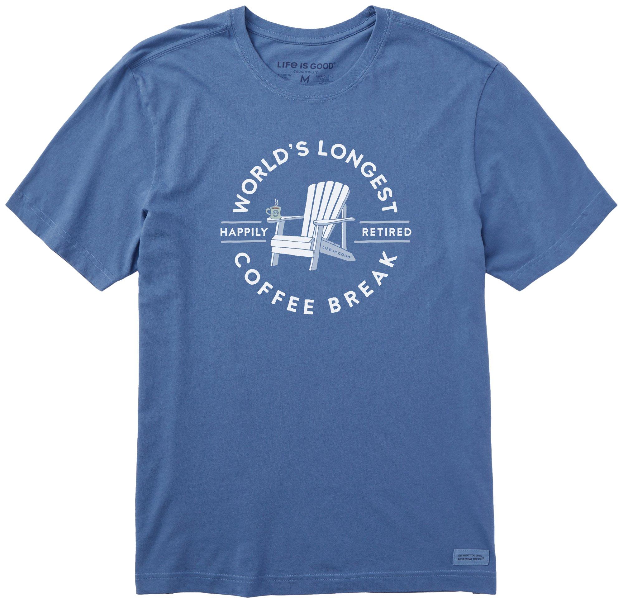 Life Is Good Mens Longest Coffee Break T-Shirt