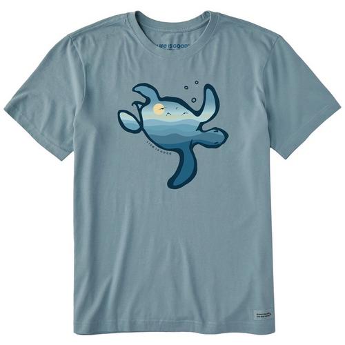 Life Is Good Mens Solid Turtlescape Short Sleeve