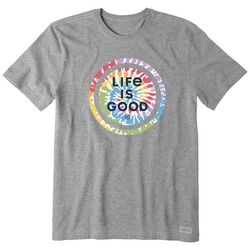 Life Is Good Mens Tie Dye Coin Logo Heathered T-Shirt