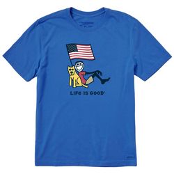 Life Is Good Mens Jake & Rocket USA Short Sleeve T-Shirt