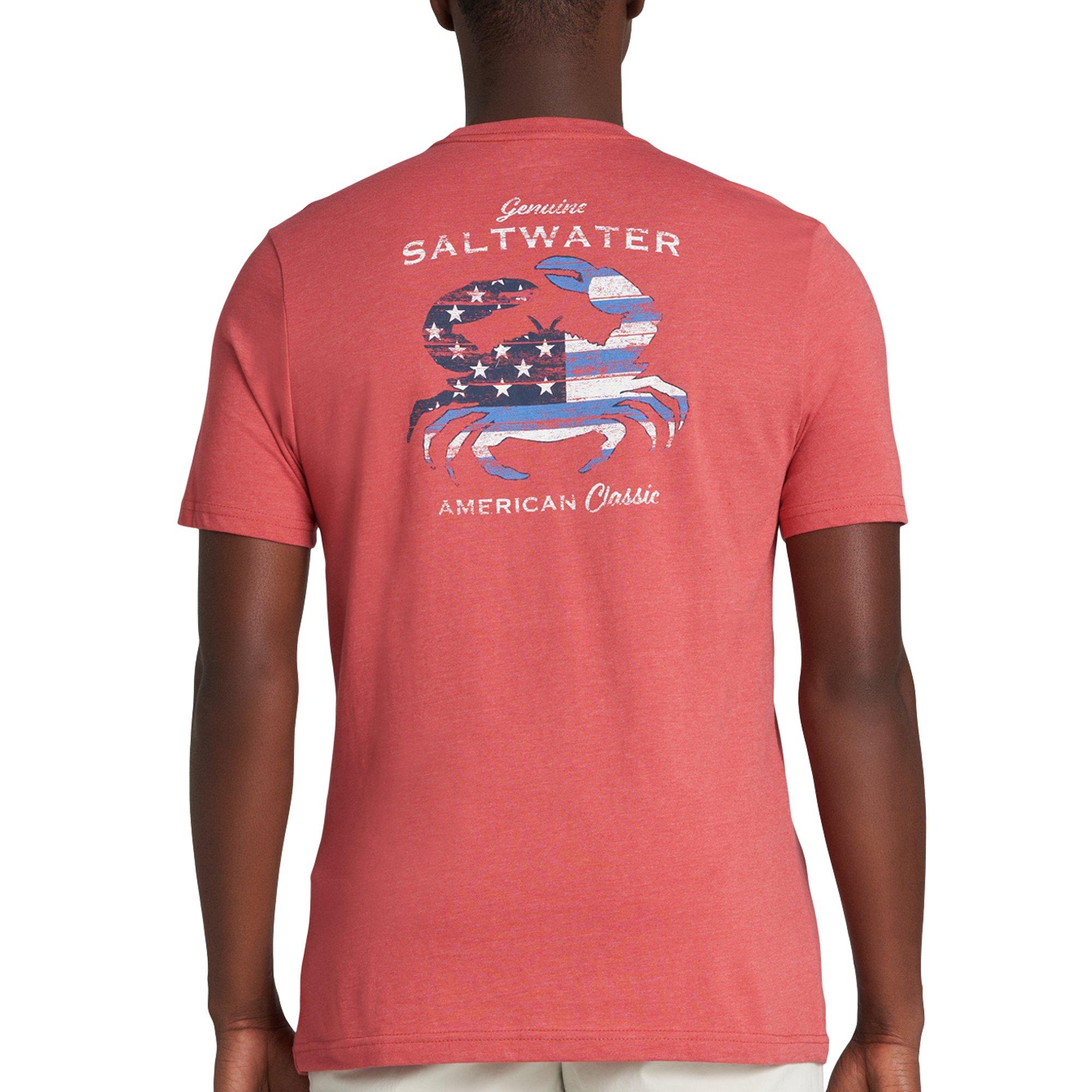 Mens Saltwater American Classic Crab Graphic T-Shirt