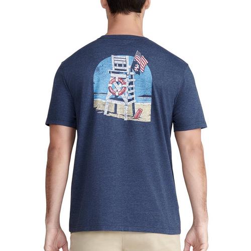 Mens Saltwater Americana Lifegaurd Stand Graphic T-Shirt