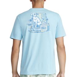 IZOD Mens Saltwater Dog Graphic Short Sleeve T-Shirt