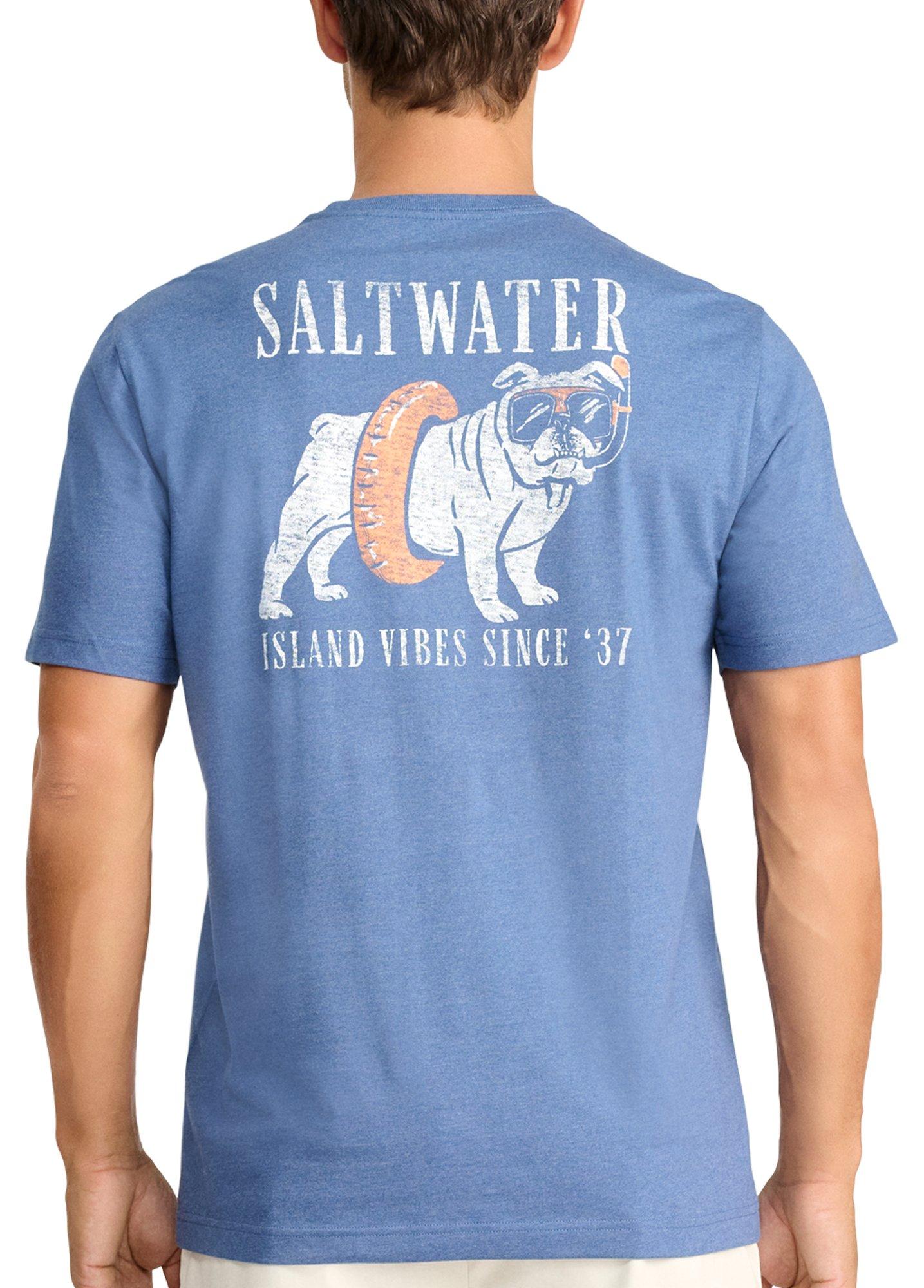 IZOD Mens Saltwater Dog Graphic Short Sleeve Top