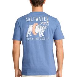 Mens Saltwater Dog Graphic Short Sleeve Top