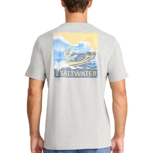 IZOD Mens Saltwater Graphic Short Sleeve T-Shirt