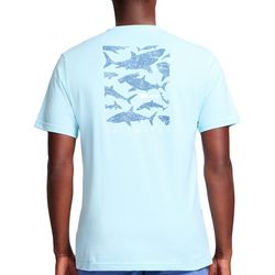IZOD Mens Saltwater Shark Graphic Short Sleeve Top