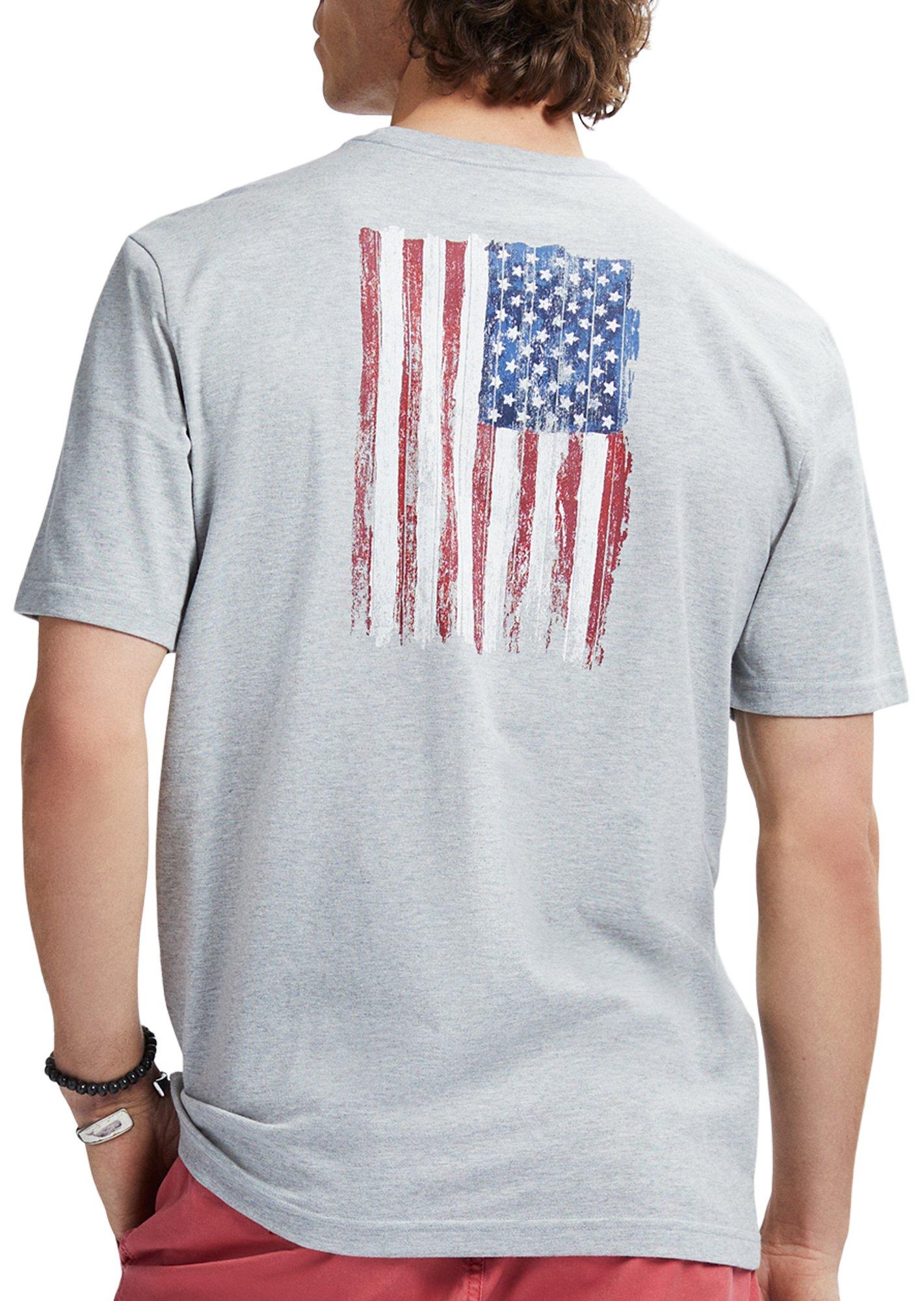 Mens Saltwater American Flag Short Sleeve T-Shirt