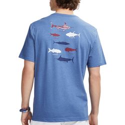 IZOD Mens Saltwater Americana Fish Short Sleeve T-Shirt