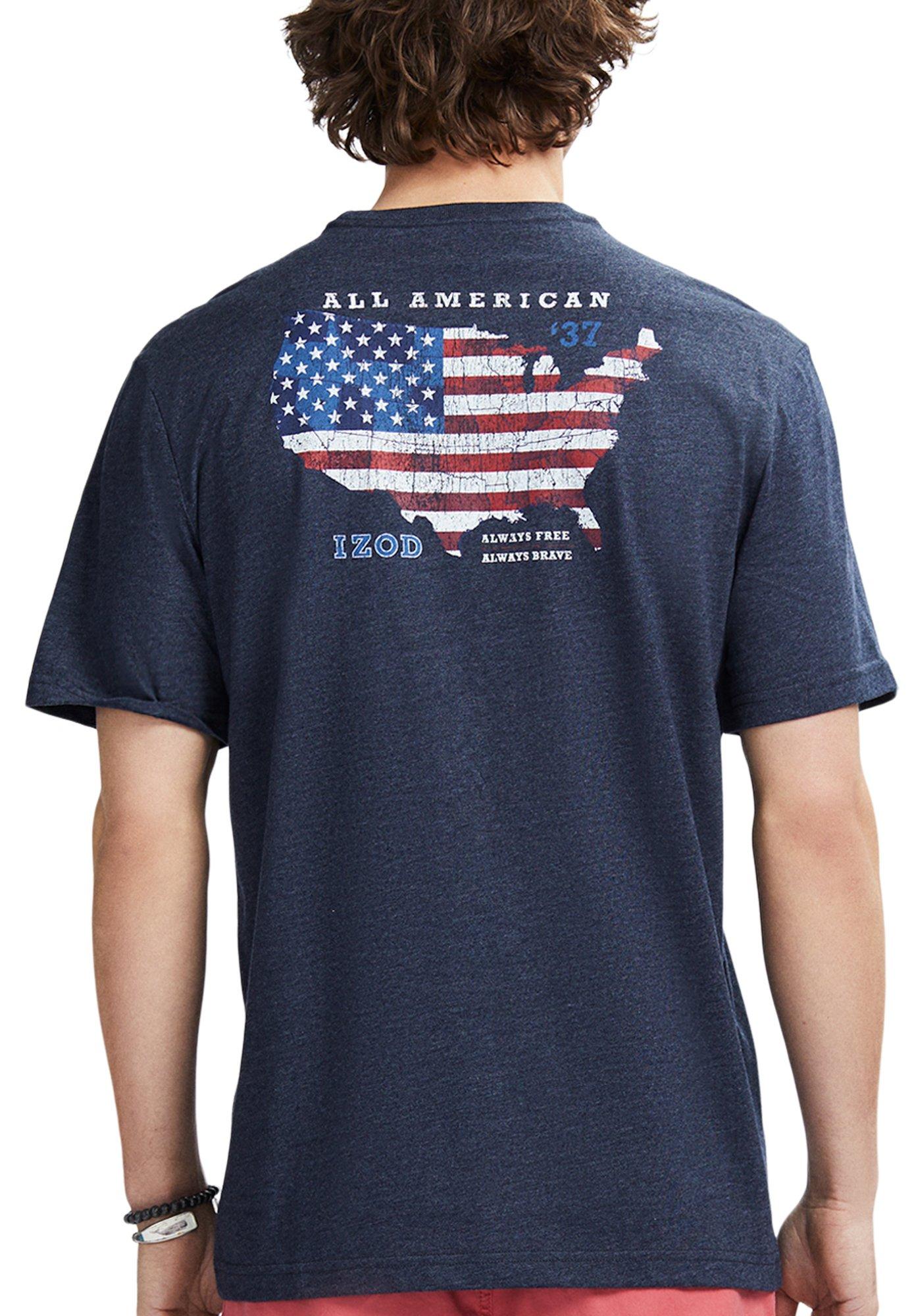IZOD Mens Saltwater USA Short Sleeve T-Shirt