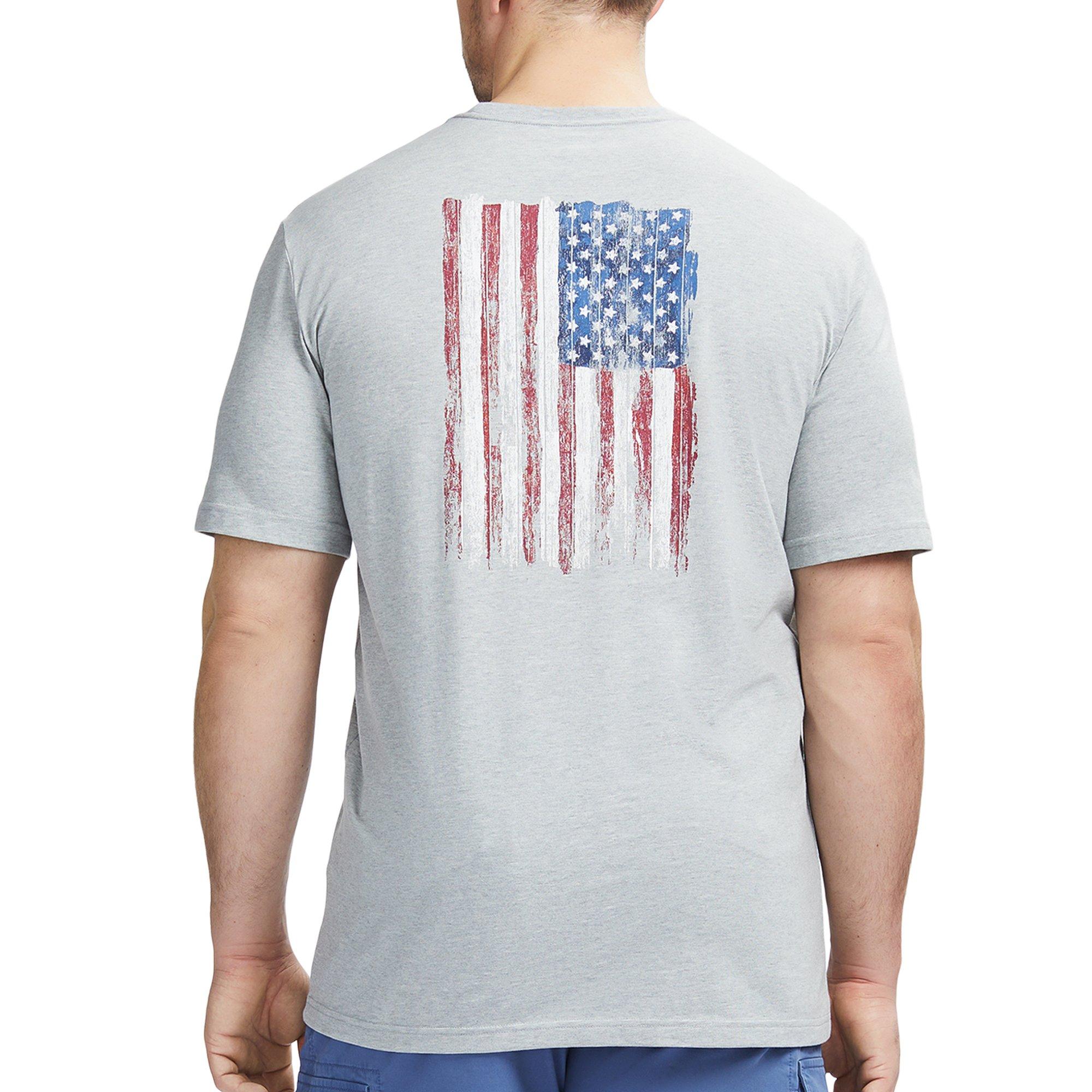 IZOD Mens Big & Tall American Flag Short Sleeve T-Shirt