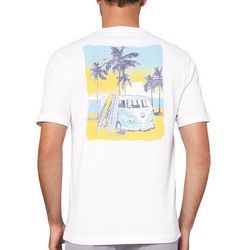 IZOD Mens Solid Sunset Beach Graphic T-Shirt