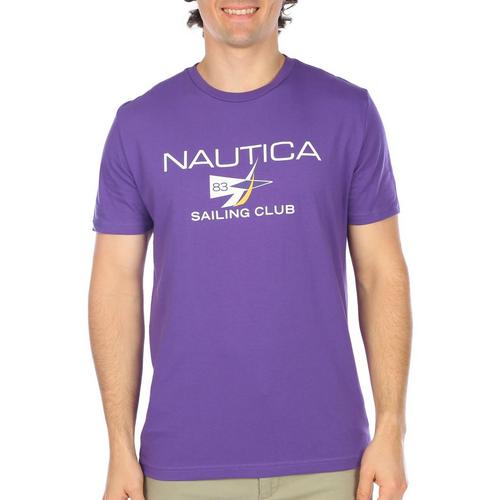 Nautica Mens Crew Neck Screen Short Sleeve T-Shirt