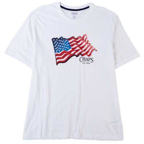 Chaps Mens American Flag Short Sleeve T-Shirt