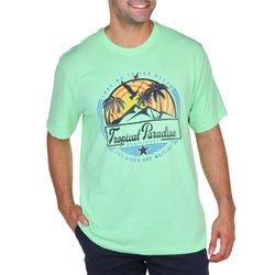 Chaps Mens Tropical Paradise Logo Short Sleeve -Shirt