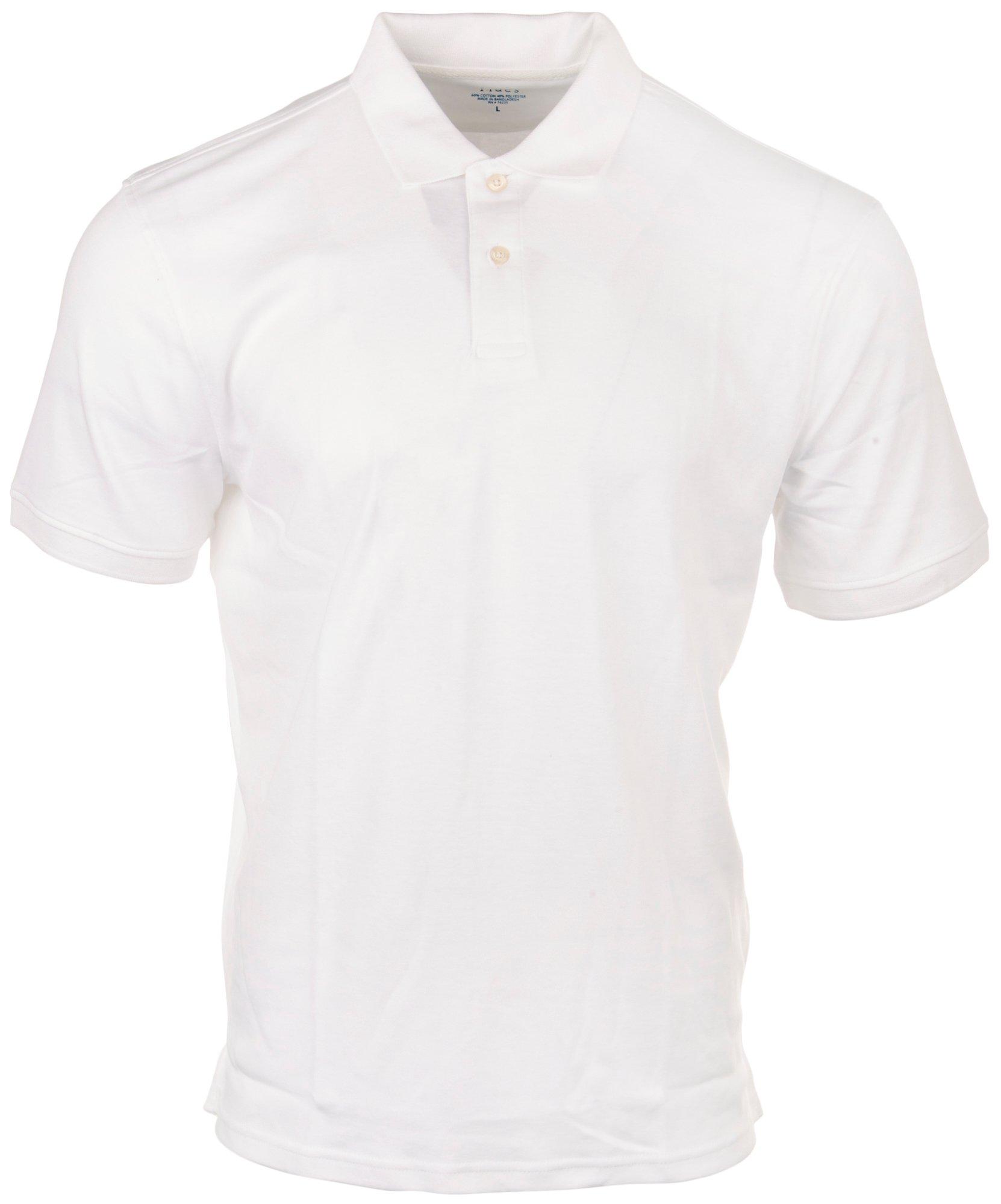 Mens Solid Short Sleeve Polo Shirt