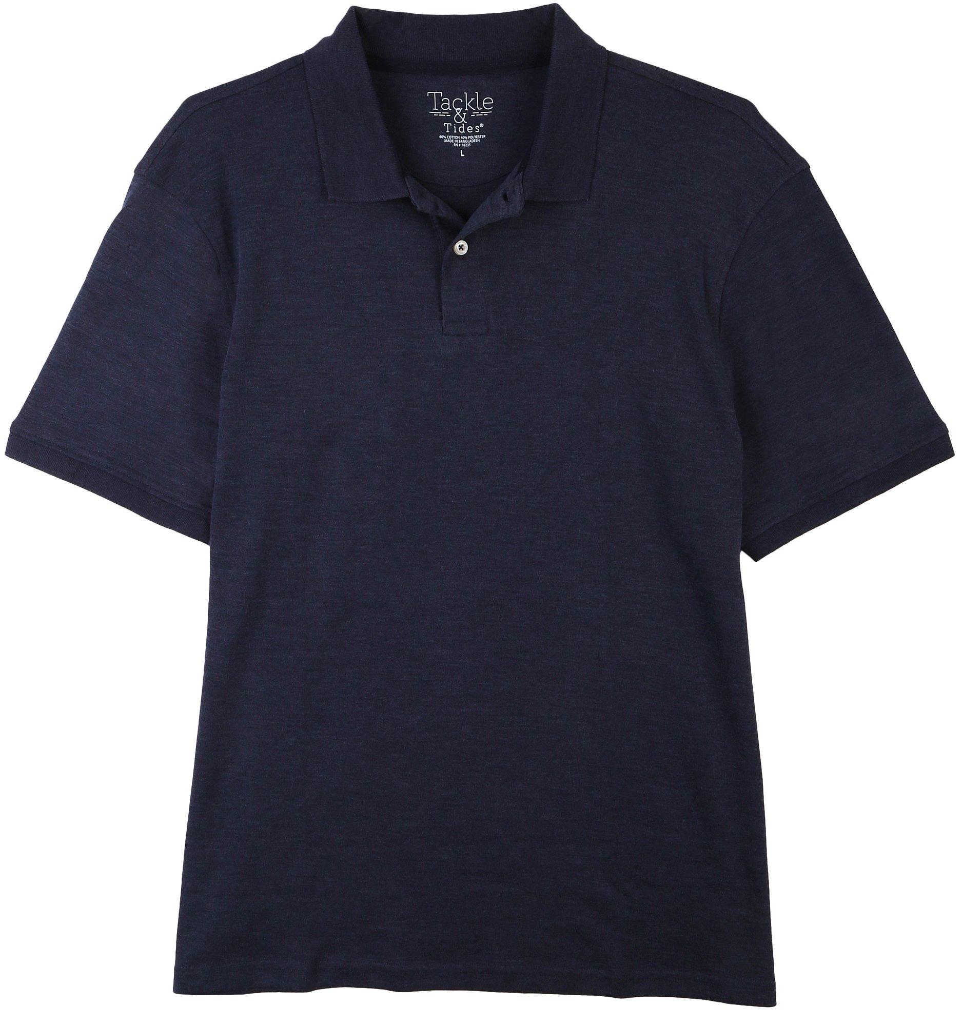 Tackle & Tides Mens Heathered Short Sleeve Polo Top