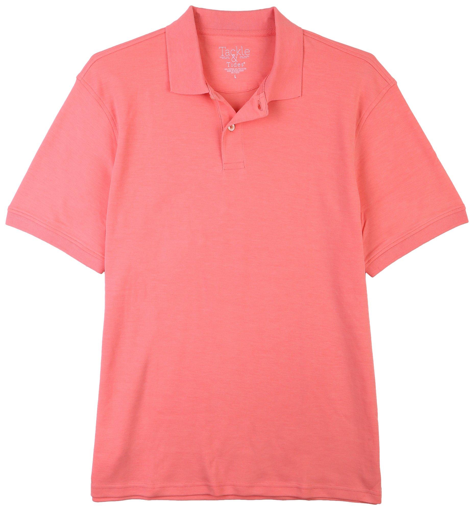 Tackle & Tides Mens Solid Short Sleeve Polo Top