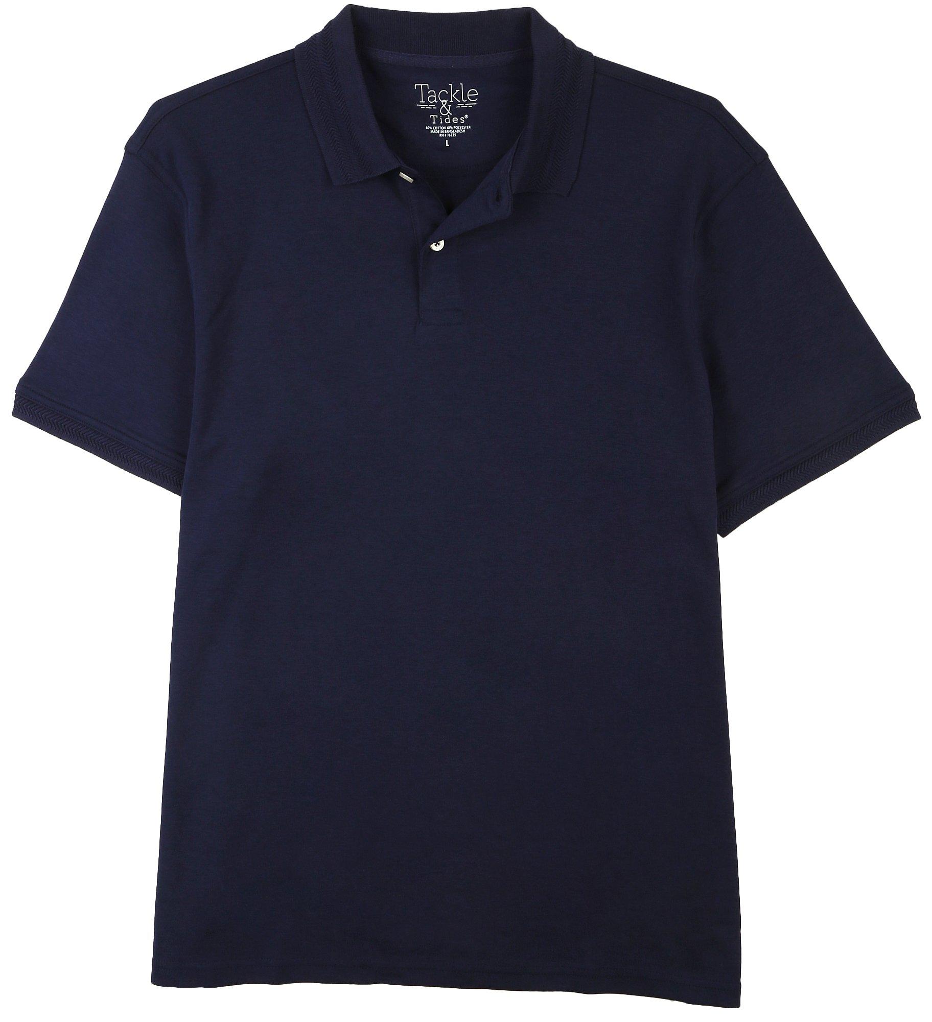 Tackle & Tides Mens Fashion Collar Short Sleeve Polo Shirt